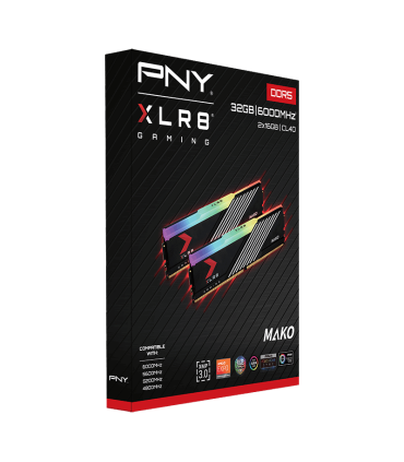 Mémoire Ram PNY XLR8 2X16Go DDR5 6000MHz CL40 MAKO RGB sur PowerLab.fr