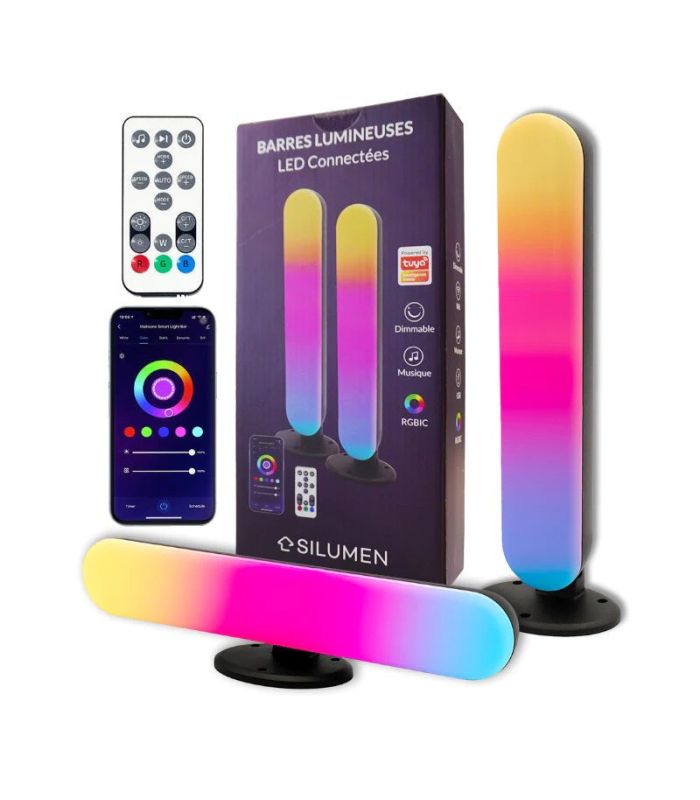 Streaming Barre Lumineuse Connectée RGBIC 5W 26cm (Lot de 2) sur PowerLab.fr