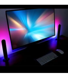 Streaming Barre Lumineuse Connectée RGBIC 5W 26cm (Lot de 2) sur PowerLab.fr