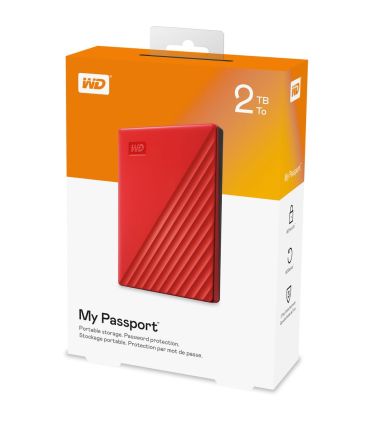 Disque dur HDD Western Digital My Passport 2To USB 3.0 Rouge sur PowerLab.fr