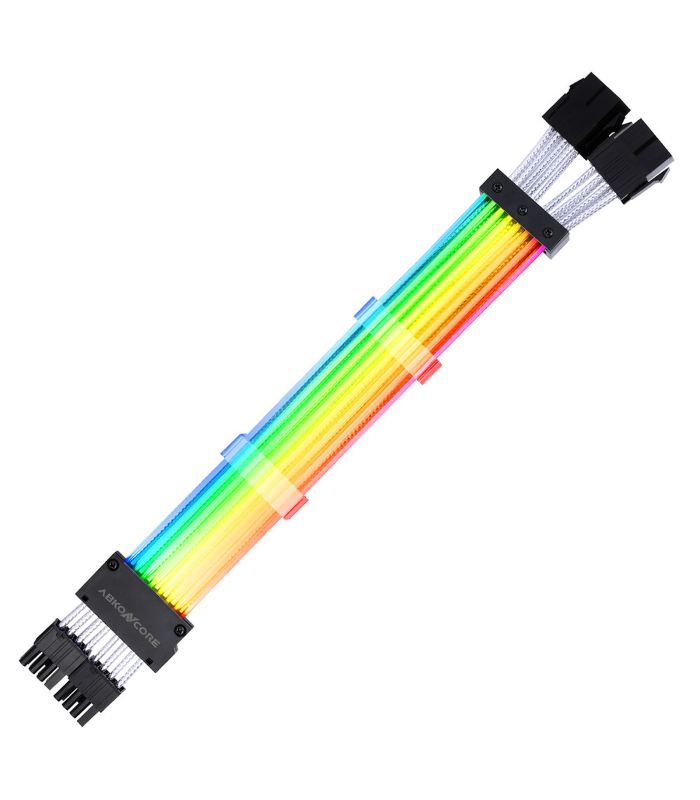 Connectique Abkoncore ASC16P Câble d'alimentation PSU 8 (6+2) pin - 8 (6+2) pin - ARGB sur PowerLab.fr