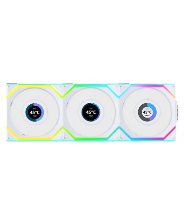 Ventilateur PC Lian Li Uni Fan SL 120 LCD Reverse ARGB Wireless pack de 3 - Blanc sur PowerLab.fr