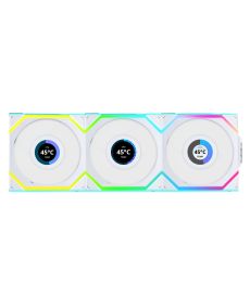 Lian Li Uni Fan SL 120 LCD ARGB Wireless pack de 3 - Blanc Ventilateur PC Lian Li Uni Fan SL 120 LCD ARGB Wireless pack de 3 - Blanc sur PowerLab.fr