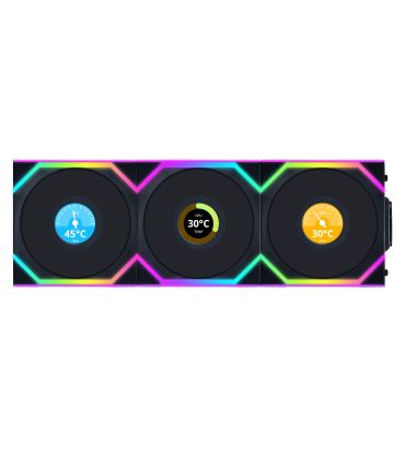 6x Lian Li Uni Fan SL120 Wireless LCD - Noir