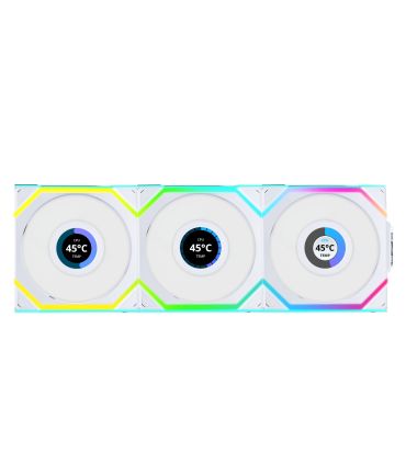 6x Lian Li Uni Fan SL120 Wireless LCD - Blanc