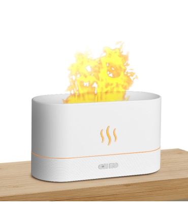 Diffuseur d'Huiles Essentielles Effet flamme 180ml -Blanc