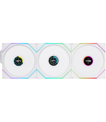 Ventilateur PC Lian Li UNI Fan TL 120 LCD Wireless Pack de 3 - Blanc sur PowerLab.fr