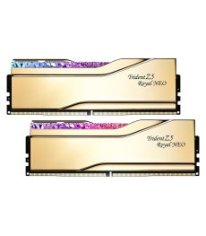 G.Skill Trident Z5 Royal Neo 2x32 Go (64 Go) DDR5 6000 MHz CL28 - Or Mémoire Ram G.Skill Trident Z5 Royal Neo 2x32 Go (64 Go) DDR5 6000 MHz CL28 - Or sur PowerLab.fr