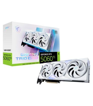 Carte Graphique MSI GeForce RTX 5060 Ti 16 Go GAMING TRIO OC WHITE sur PowerLab.fr