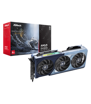 Carte Graphique ASRock AMD Radeon RX 9070 XT STEEL LEGEND Monster Hunter 16 Go OC sur PowerLab.fr