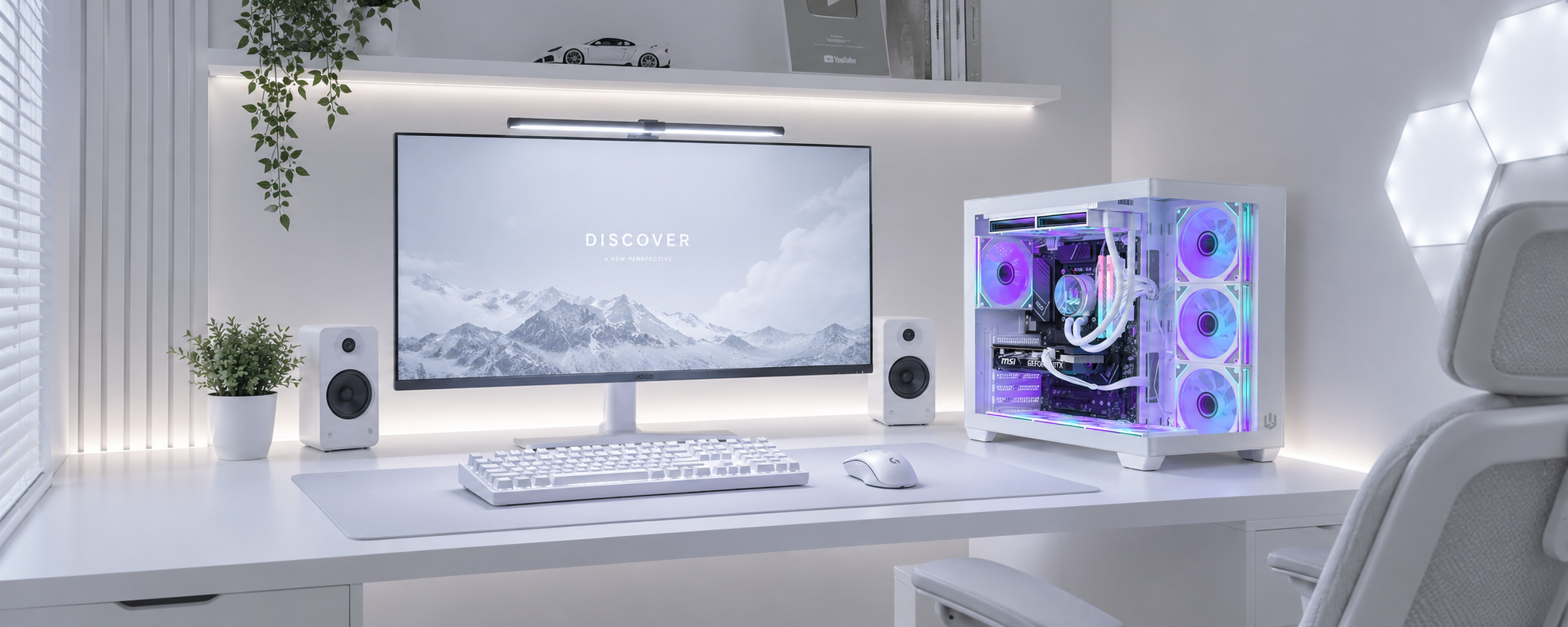 PC Gamer BIFROST, châssis blanc et éclairage ARGB