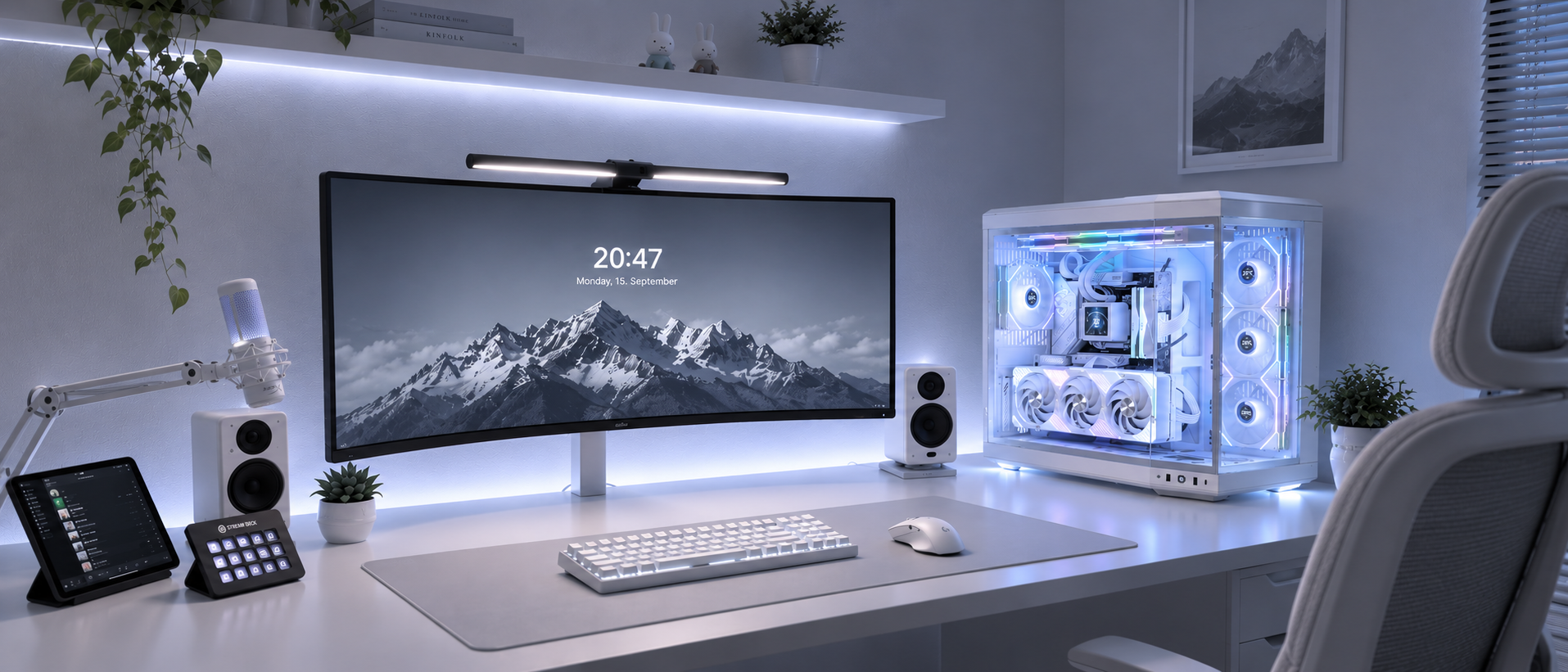 PC Gamer CLAW blanc en situation