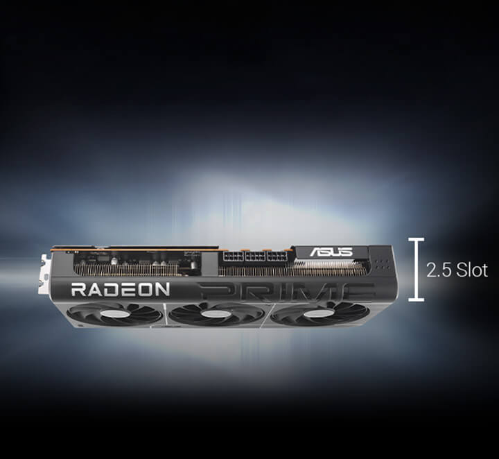 Épaisseur 2,5 slots de la carte graphique ASUS Prime Radeon RX 9070 XT