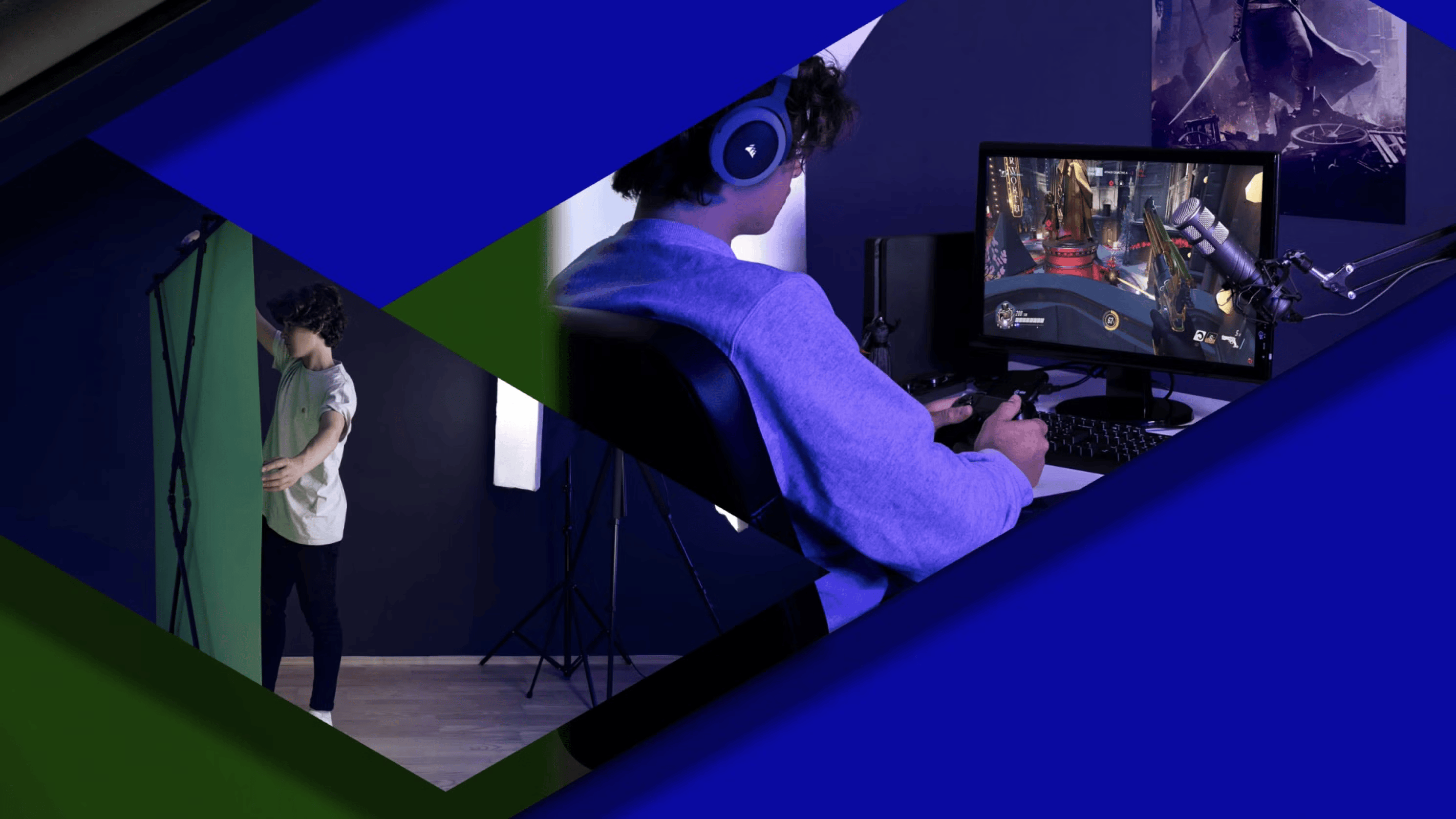 Détail du cadre en X et de la poignée de l'Elgato Green Screen