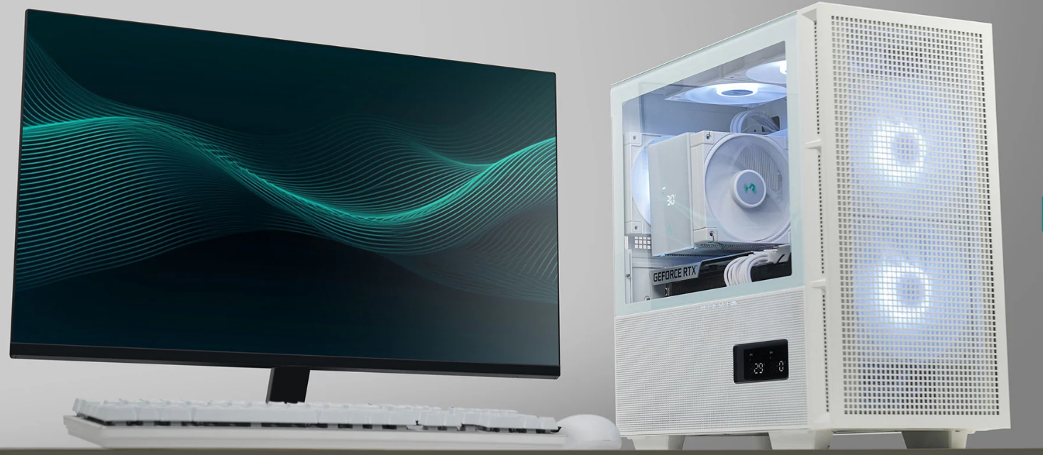 Châssis blanc avec écran digital